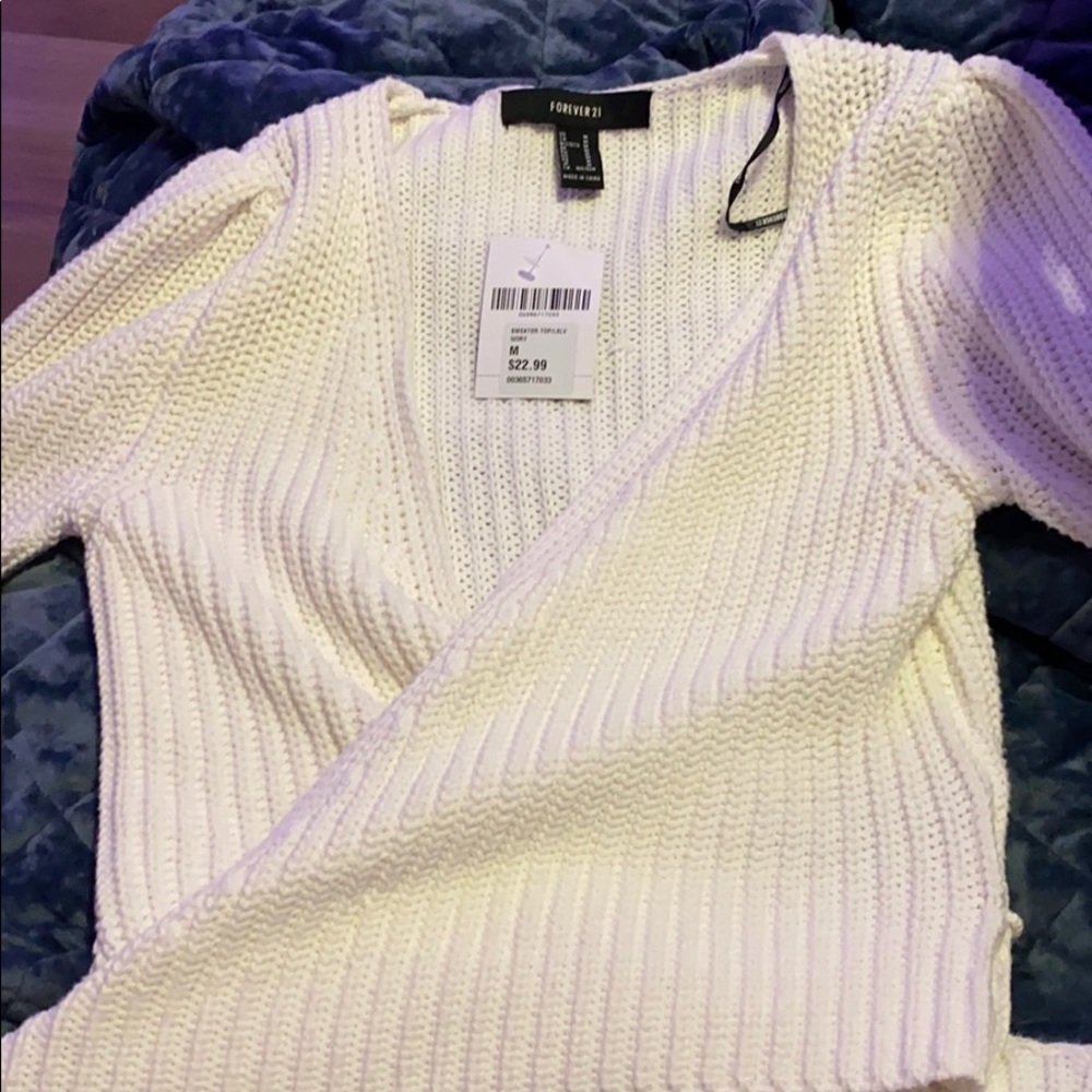 forever 21 white sweater